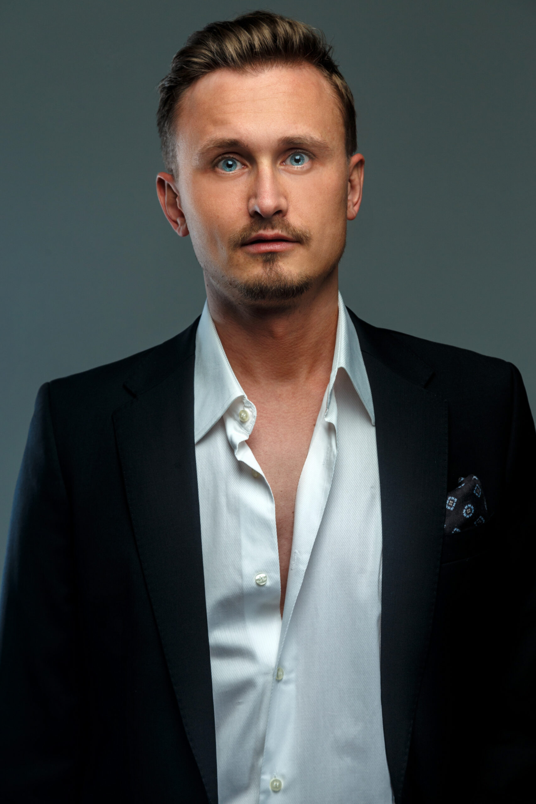 handsome business man in a suit.